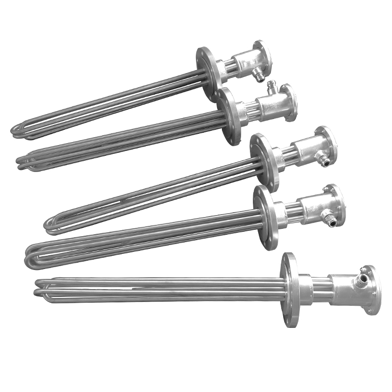 Calentador tubular con brida